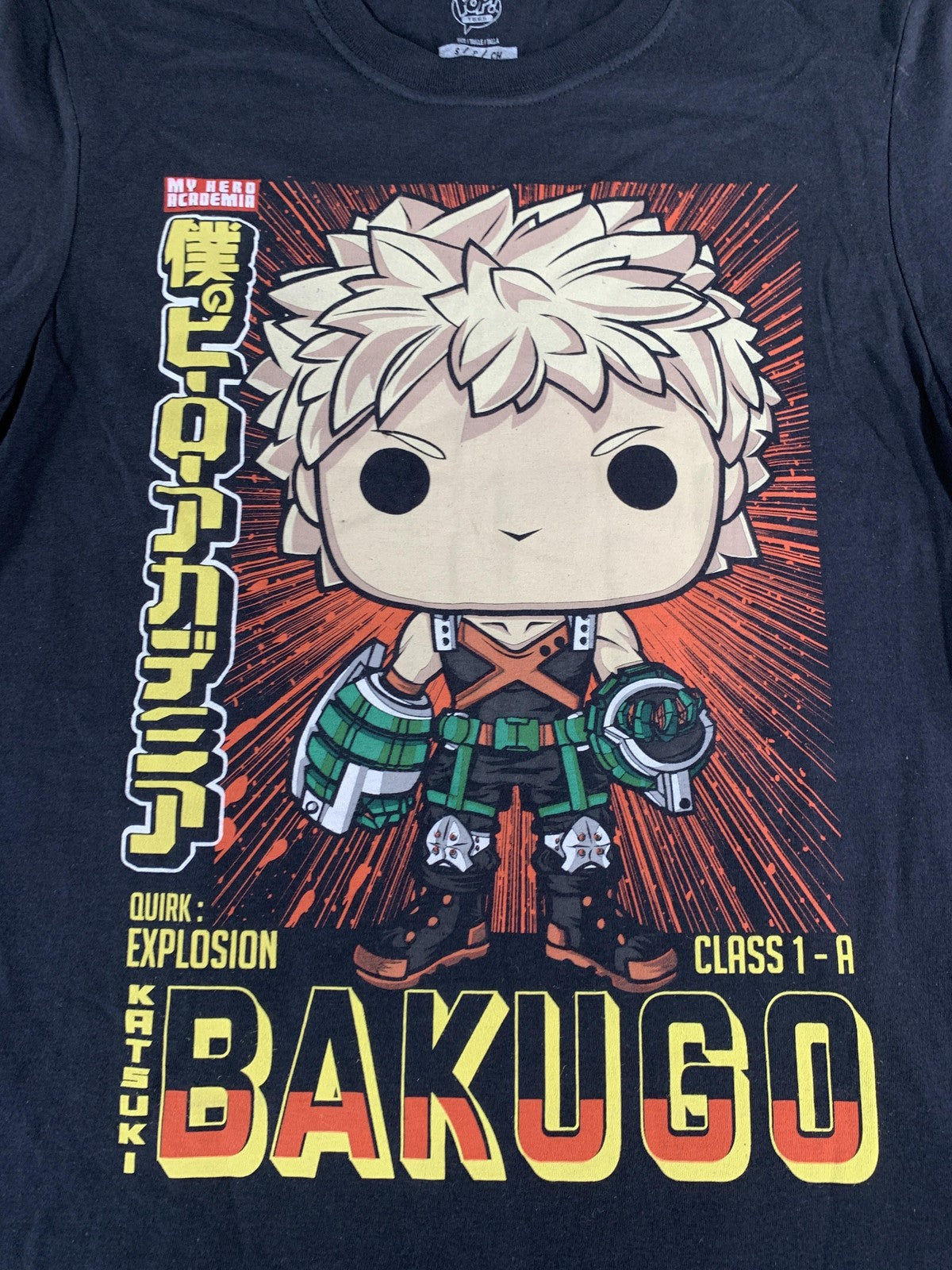My Hero Academia Shirt Mens Small Black Bakugo Katsuki Anime Pop Tee Funko 2022