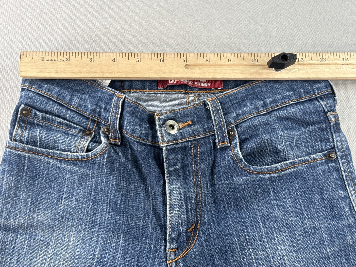Levi's Skinny Jeans 27X27 Blue Distressed Faded Stretch Denim Mid Rise
