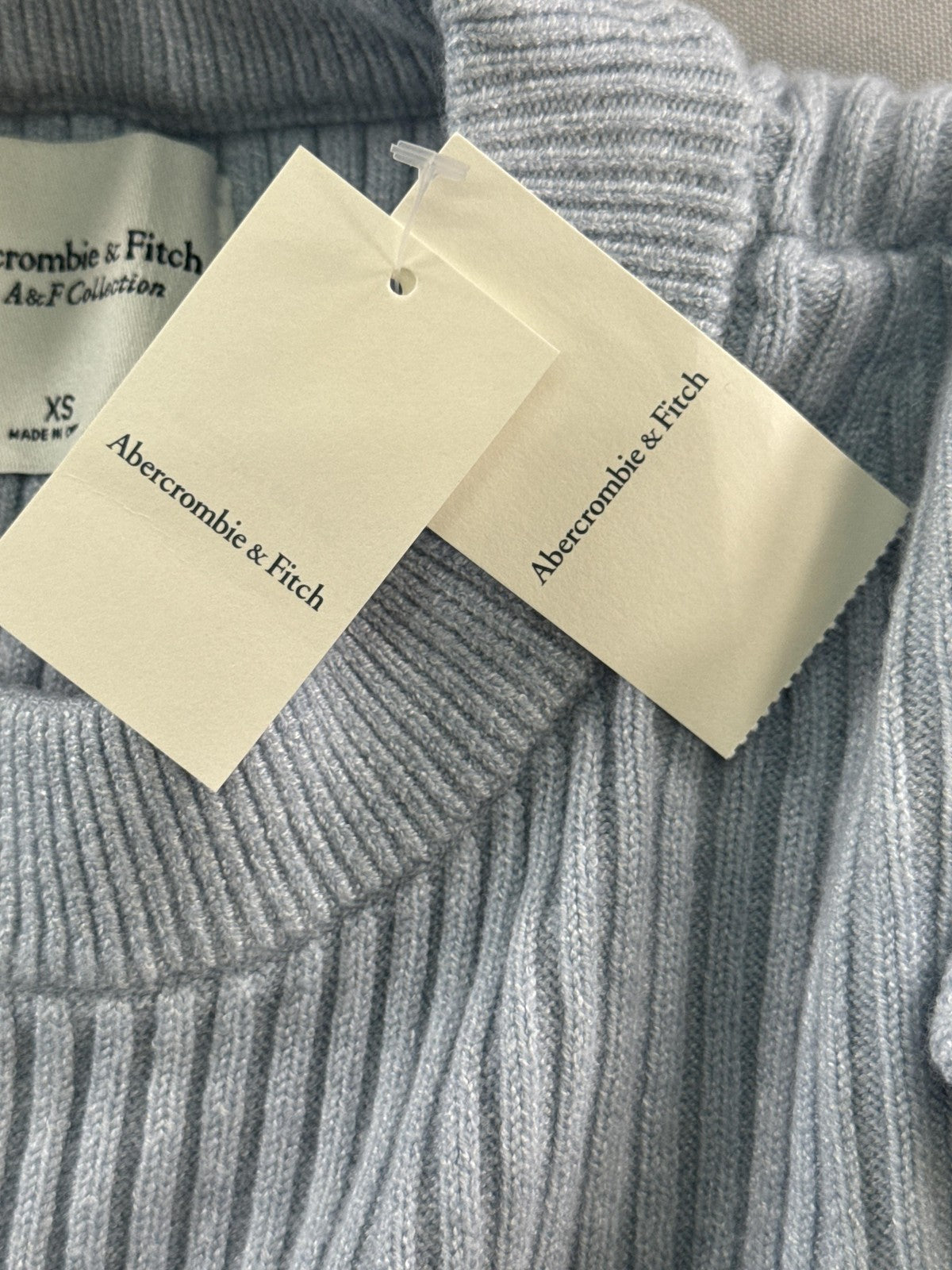 Abercrombie & Fitch Sweater Womens XS Blue Soft A&F Collection Ribbed Knit New