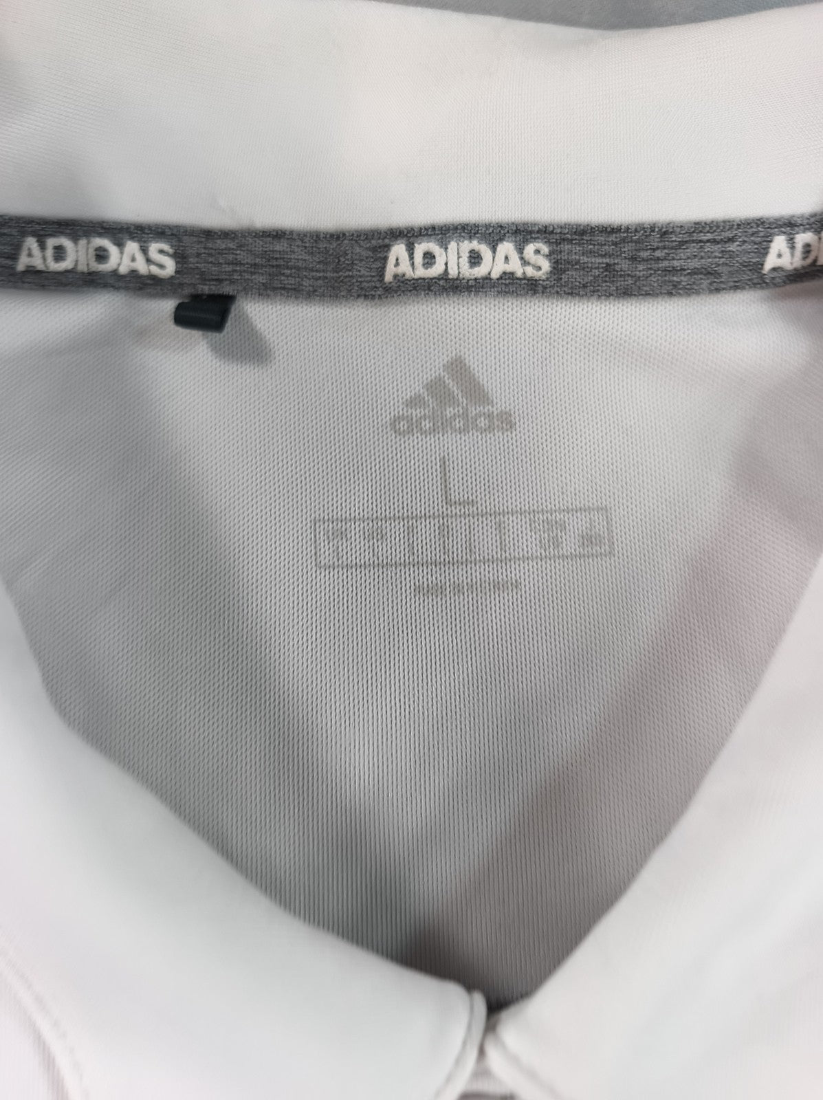 adidas Golf Polo Shirt Mens Gray Striped Performance Short Sleeve Regular Fit L