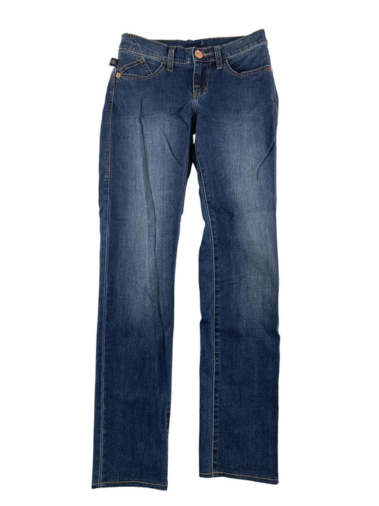 Rock & Republic Jeans Womens Size 2 Blue Berlin Straight Leg Rhinestone Denim