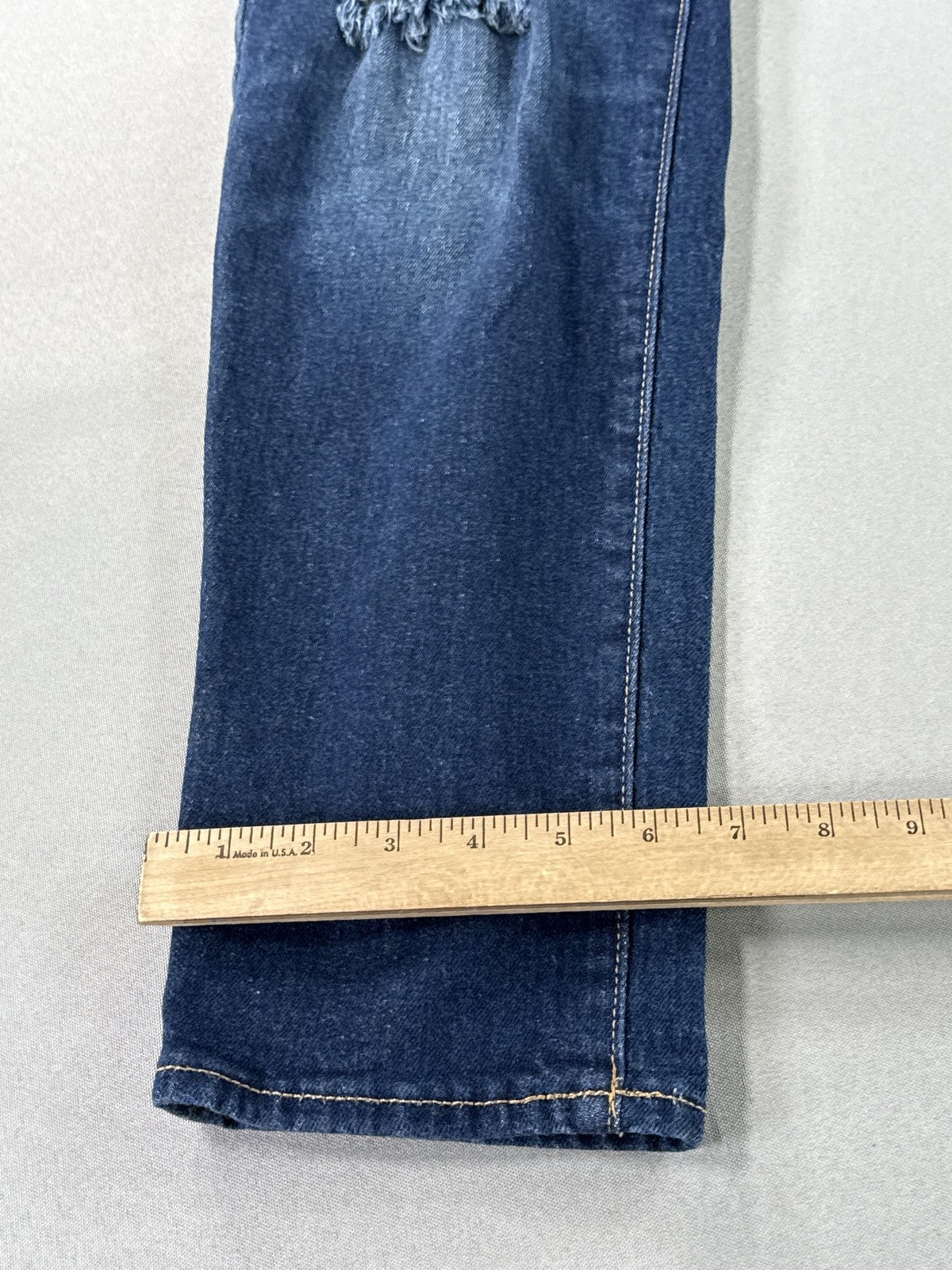 Old Navy Distressed Ripped Jeans Womens Blue Denim Mid Rise Skinny Stretch Rips