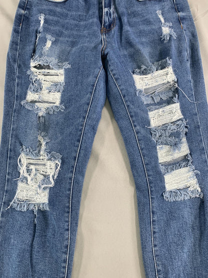 Wax Jean Collection Jeans Womens 9 Medium Distressed Ripped Denim Stretch Pants