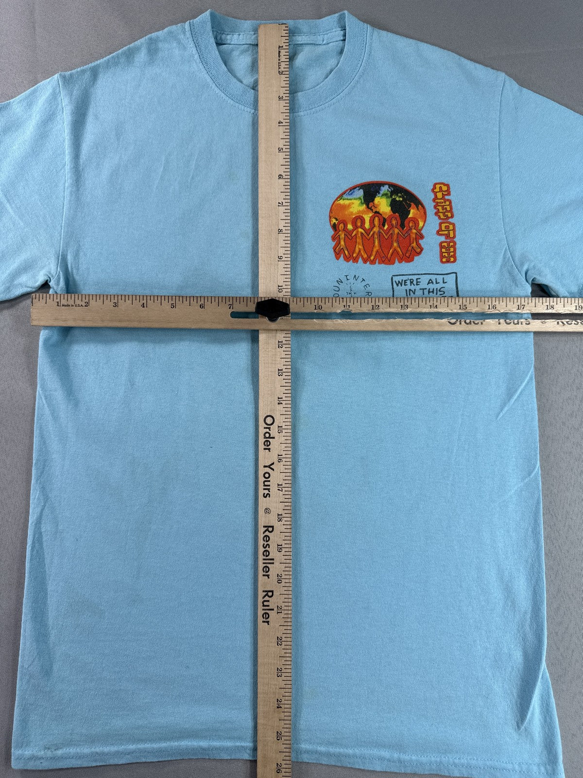 Cactus Jack Together Earth Day Environmental Graphic Print Tee S Blue 100%