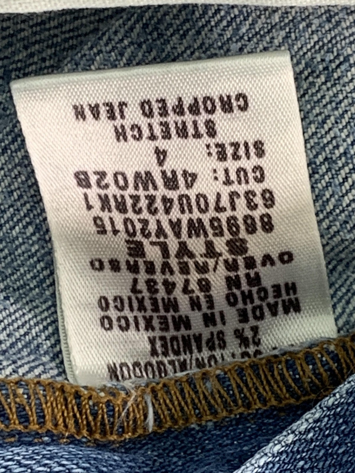 Polo Jeans Company Jeans Womens 4 Blue Stretch Cropped Straight Leg Denim JAW02S