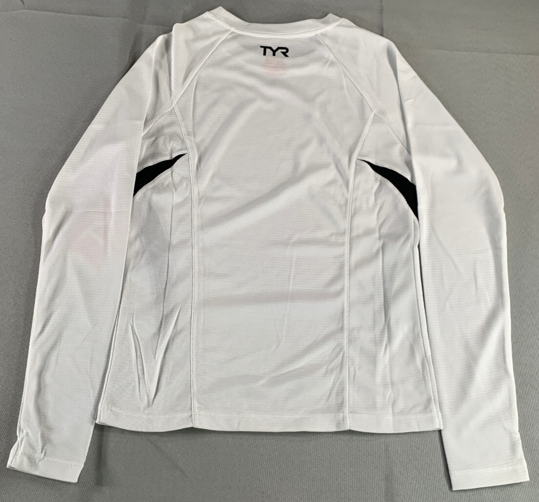 TYR Competitor Long Sleeve Top White XS Womens Compression Swim Tri Shirt Pullov