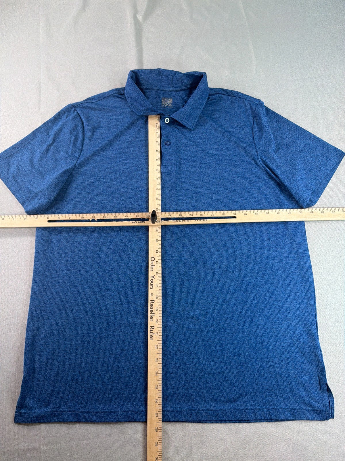 32 Degrees Cool Polo Shirt Mens XXL Blue Stretch Performance Golf Casual Tee