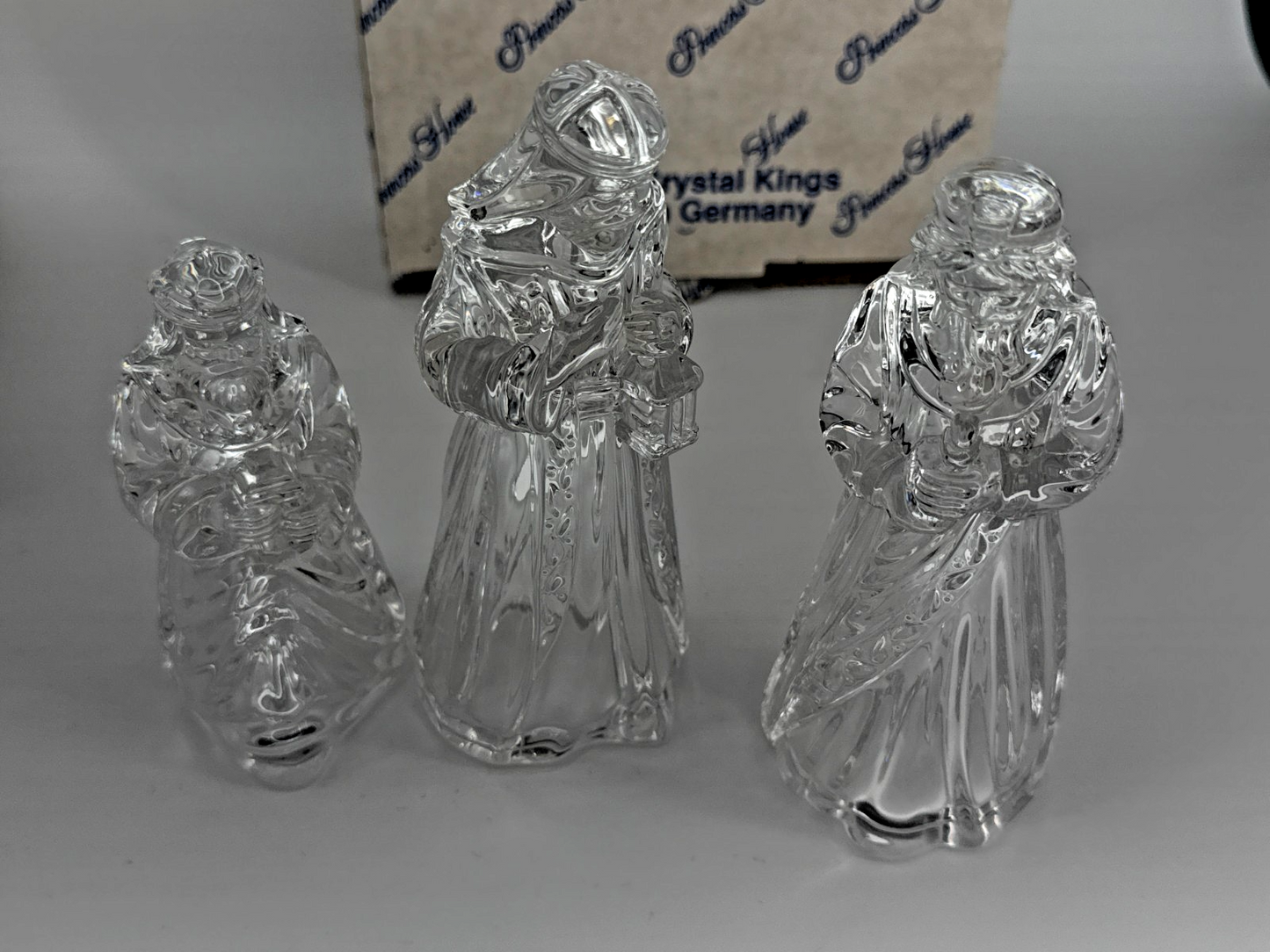 Princess House Crystal Nativity Set 3 Pc Lead Crystal Germany Mary Kings Apparel