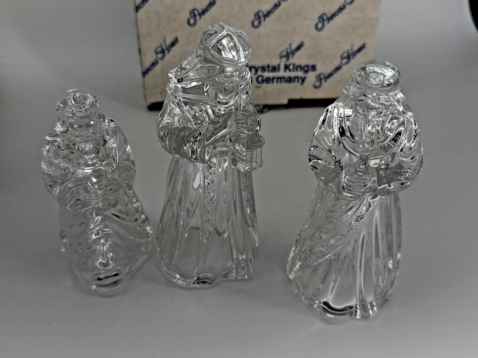 Princess House Crystal Nativity Set 3 Pc Lead Crystal Germany Mary Kings Apparel