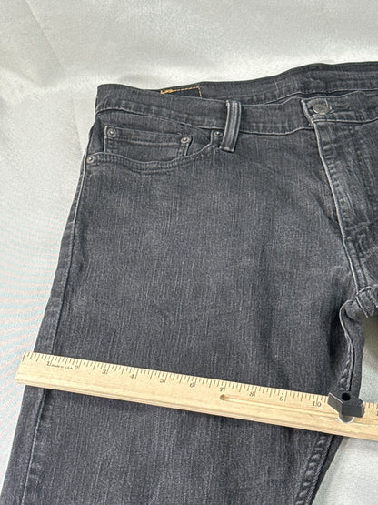 Levi's Straight Leg Jeans W36 L29 Black Denim Unisex Regular Fit Pre Washed