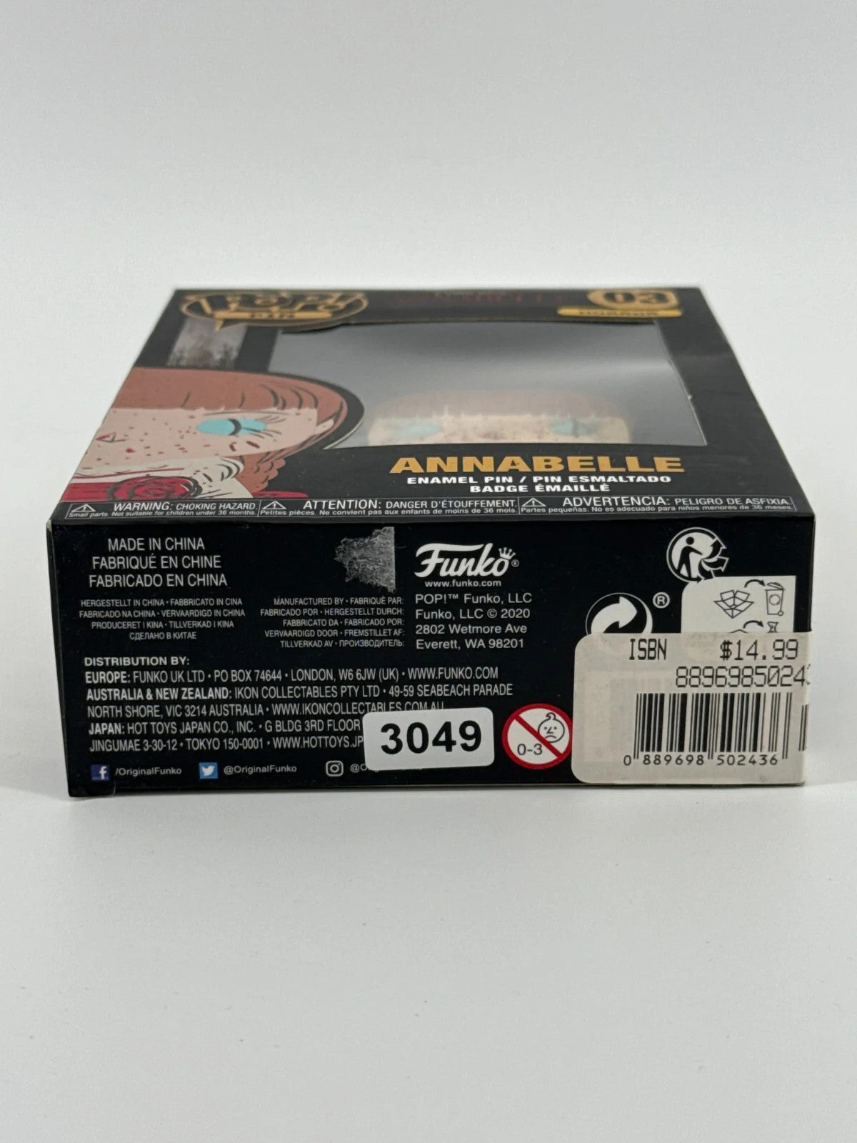 Funko Pop! Pin #03 Annabelle Horror The Conjuring Enamel Badge w/ Stand New Boxe