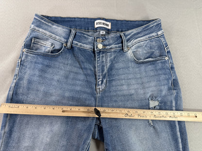 DISCLOSURE Light Wash Skinny Jeans 18W Cotton Blend Distressed Frayed