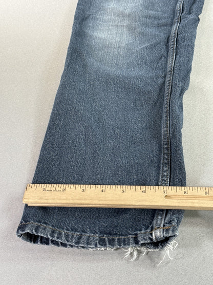 Faded Glory Straight Leg Jeans 16 Blue Distressed Cotton Organic Regular