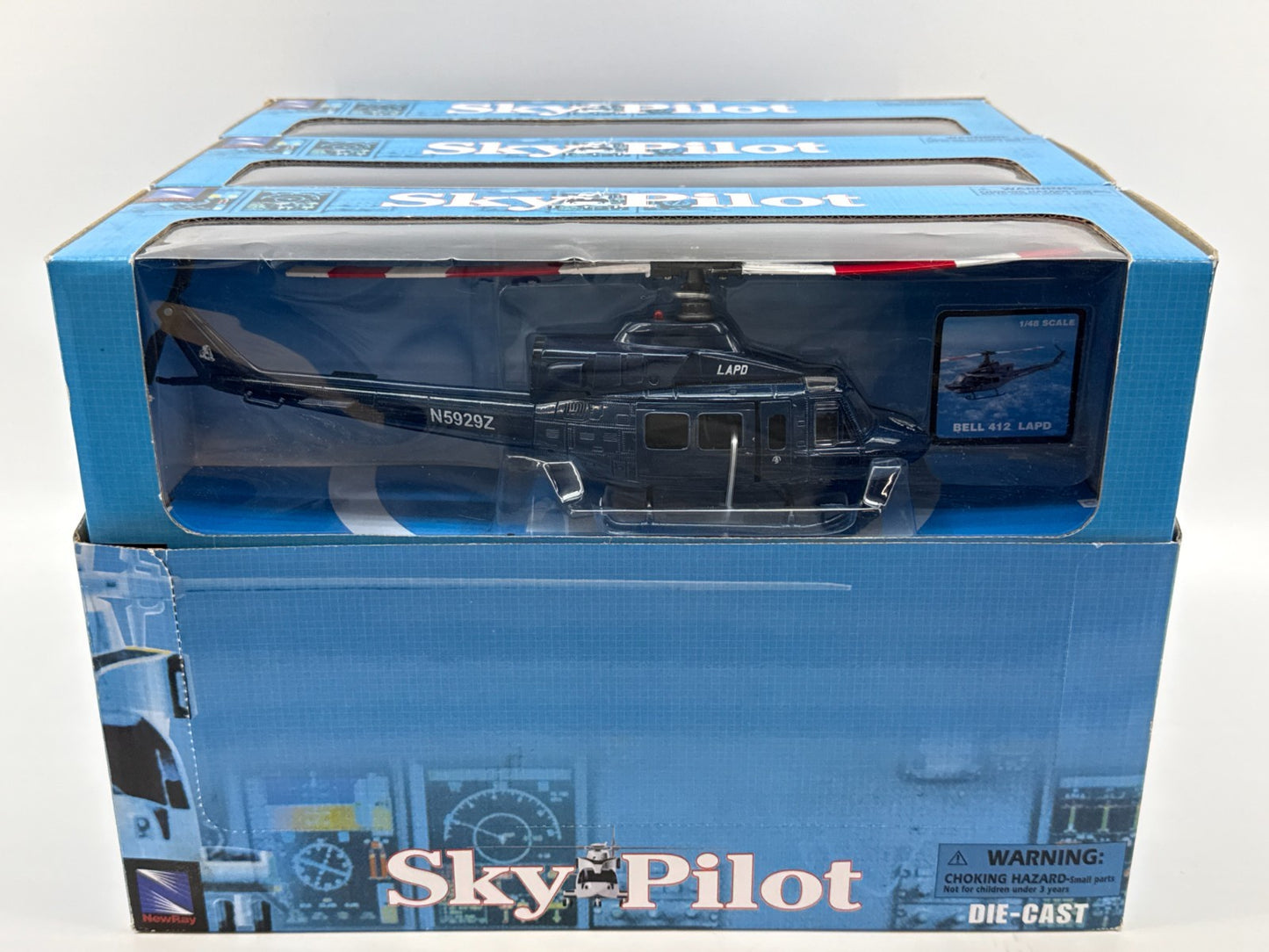 NewRay Sky Pilot 1:48 Bell 412 LAPD Police Helicopter Diecast Model N5929Z 148
