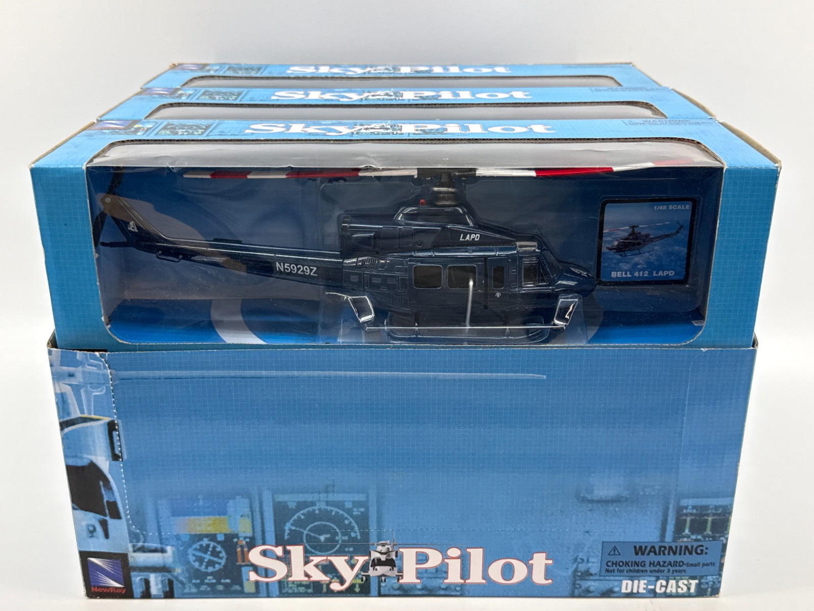 NewRay Sky Pilot 1:48 Bell 412 LAPD Police Helicopter Diecast Model N5929Z 148