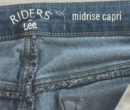 Riders By Lee Capri Jeans Womens 10M Mid Rise Stretch Denim Cropped Blue Pants