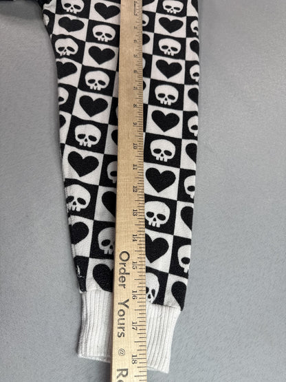 American Eagle Skull Kawaii Sweater M Black White Polyester Elastane Pullover