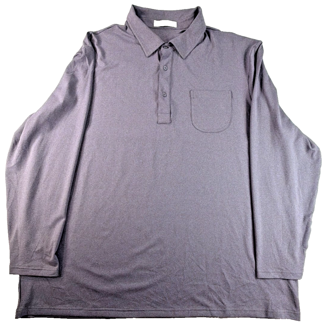 Newtons First Polo Shirt Mens 2XL Gray Long Sleeve Stretch Casual Pocket Top