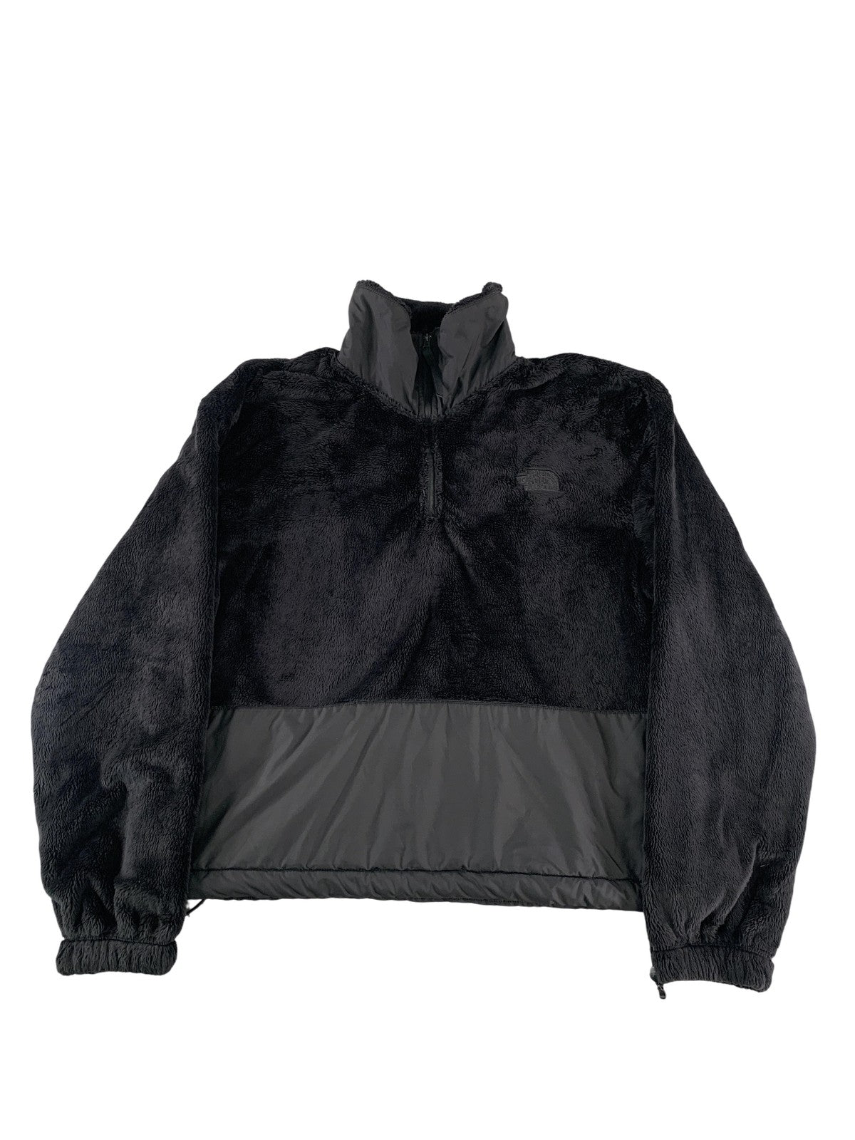 The North Face Pullover Womens Small Black Fleece Sherpa Quarter Zip Jacket 100