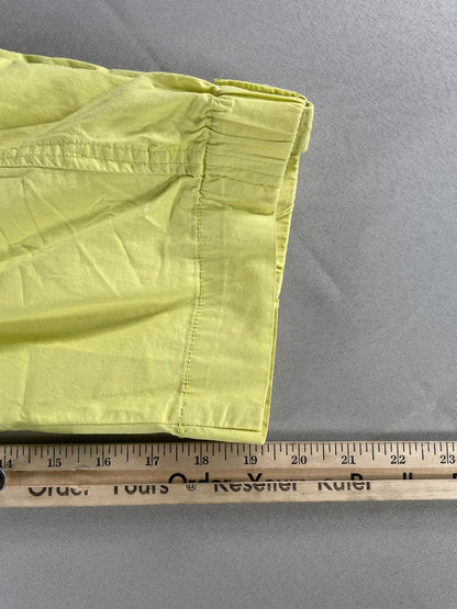 Chicos Pants Womens 1 Yellow Capri Cropped Cotton Stretch Button Pockets Casual