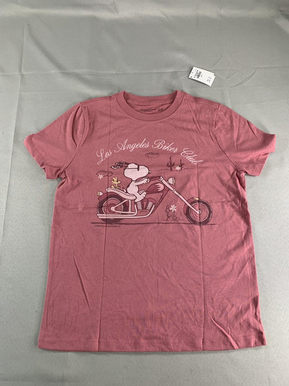 Abercrombie Kids Shirt Youth 13/14 Pink Snoopy Los Angeles Biker Club Oversized