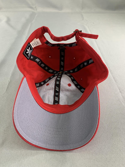 Adidas Originals Hat Cap Strap Back Mens One Size Red Trefoil Embroidered Logo