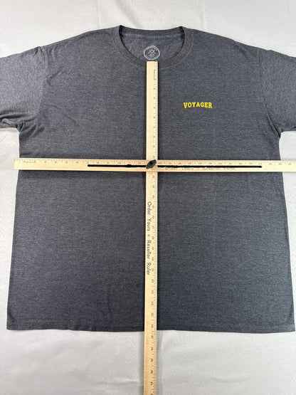 VOYAGER Charcoal Graphic Tee XX LARGE XX Gray Cotton Polyester Crewneck Short