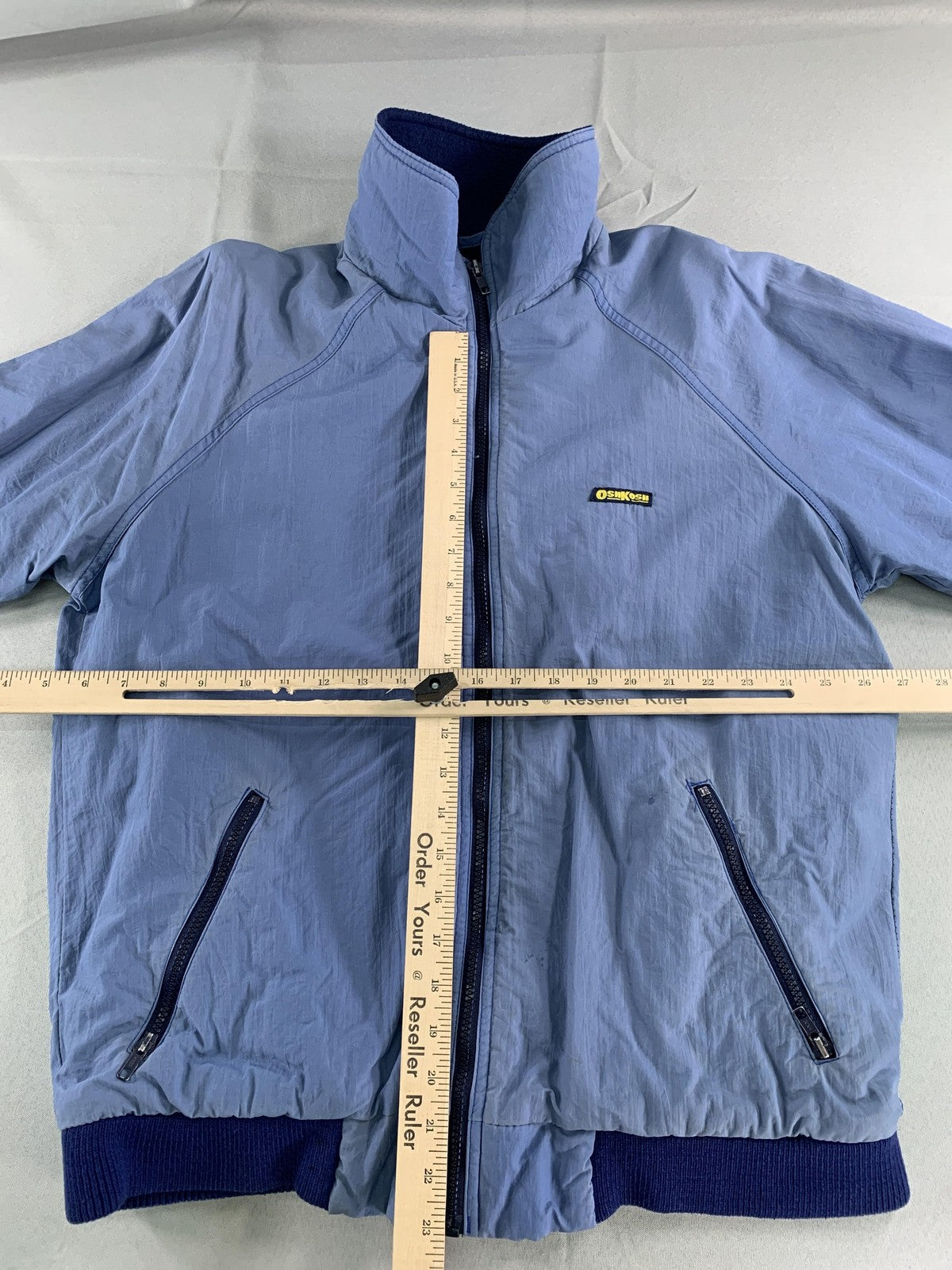 Vintage OshKosh B'Gosh Jacket Mens Medium Tall Blue Full Zip Fleece Lined 90s