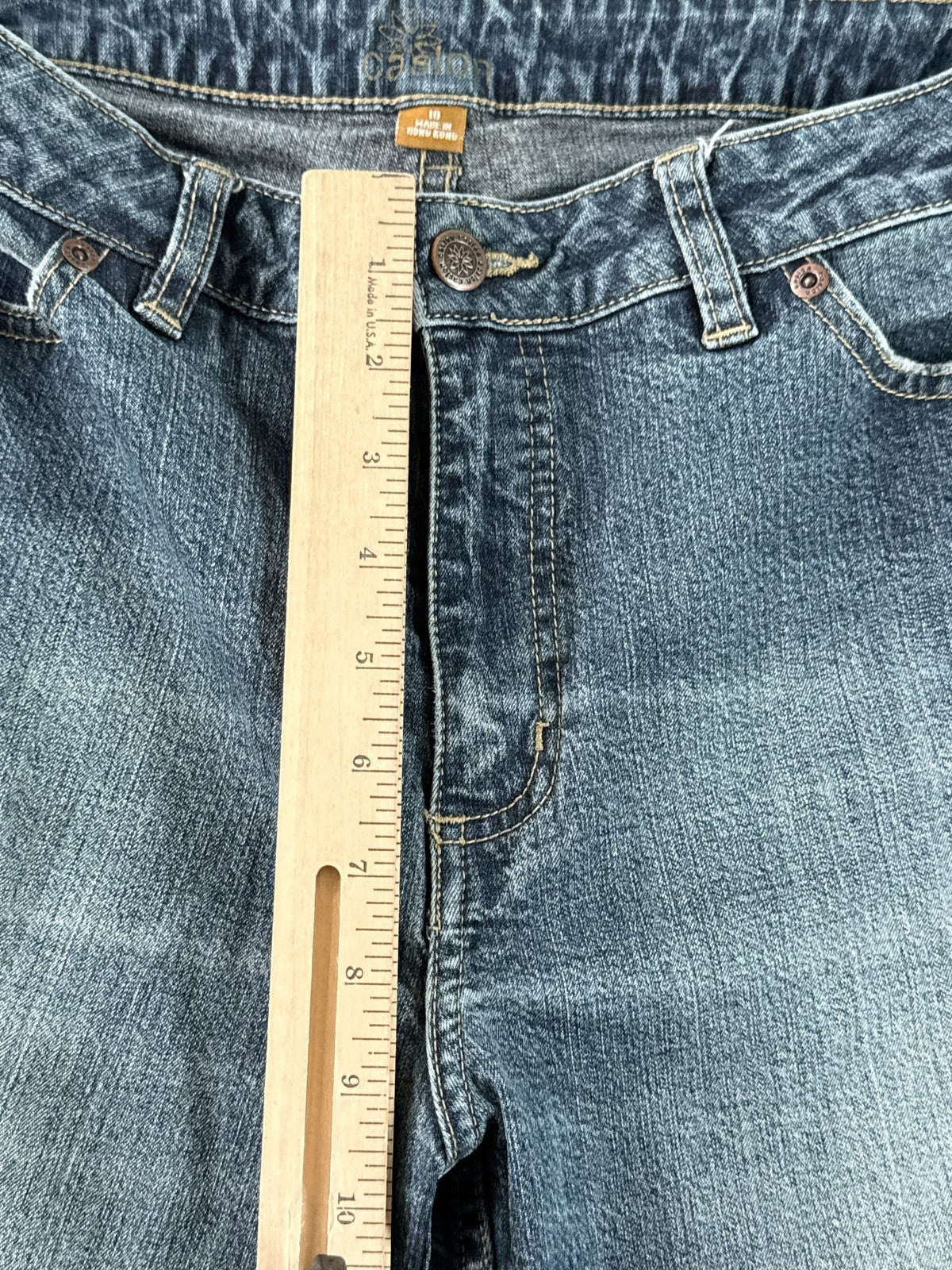Caslon Straight Leg Jeans Womens 10 Blue Stretch Denim Mid Rise Cotton Spandex