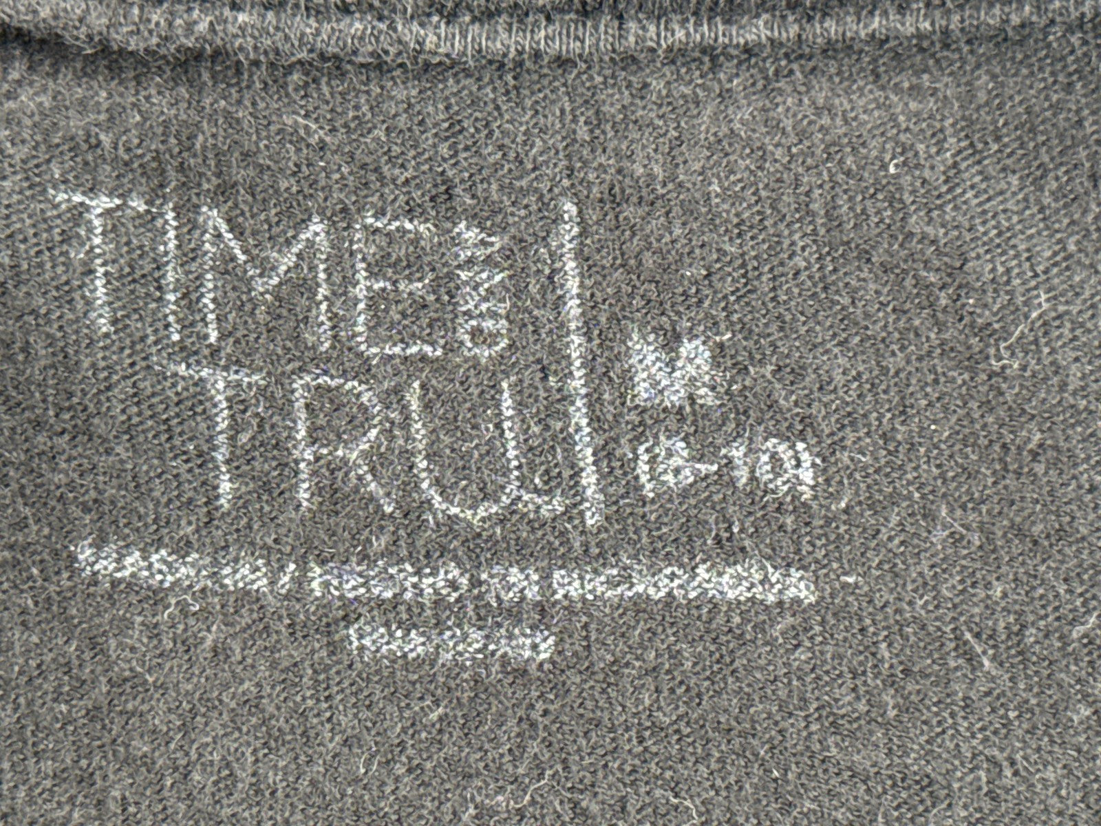 Time Tru Long Sleeve Crewneck F Shirt Mens F/S Black Cotton Regular Fit Tee