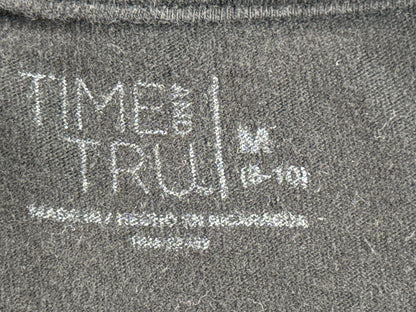 Time Tru Long Sleeve Crewneck F Shirt Mens F/S Black Cotton Regular Fit Tee