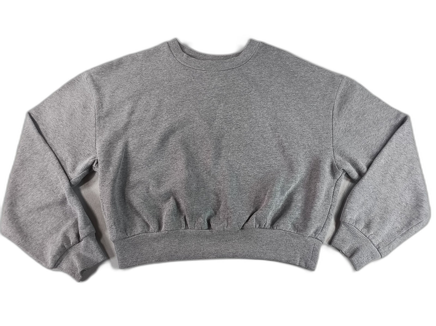 Wild Fable Cropped Sweatshirt L Gray Cotton Blend Relaxed Fit Long Sleeve