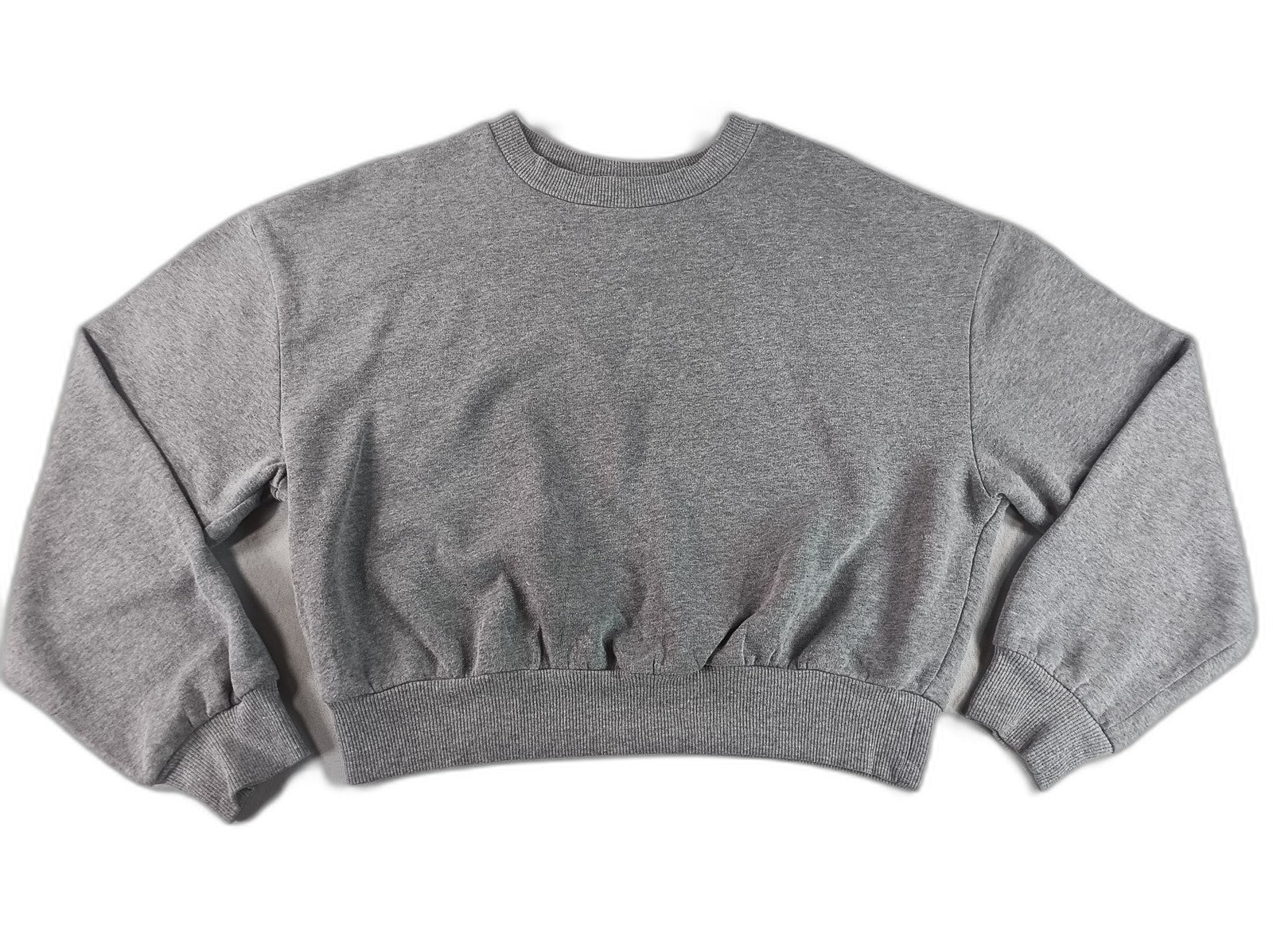 Wild Fable Cropped Sweatshirt L Gray Cotton Blend Relaxed Fit Long Sleeve