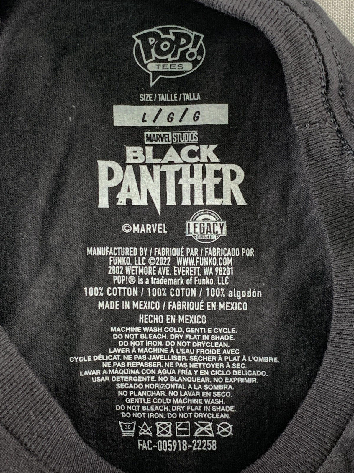 Black Panther Shuri Shirt Mens Large Marvel Wakanda Forever Funko Pop Tee 2022