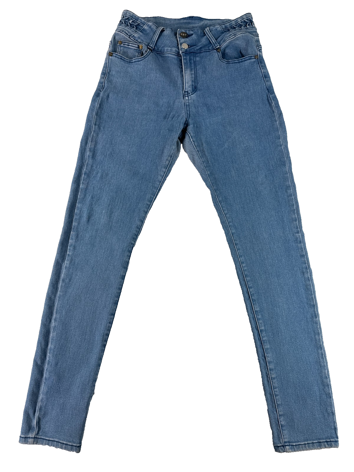 T&Y Girls Skinny Jeans 11/12 Light Wash Stretch Denim Jegging Youth Blue