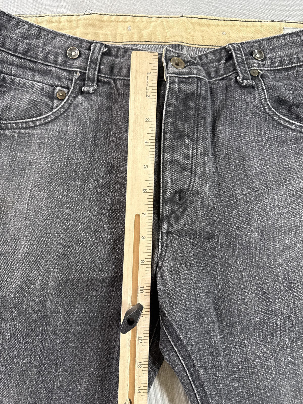 rag bone Straight Fit Jeans 32x32 Black 100% Cotton Leg Made in USA Button
