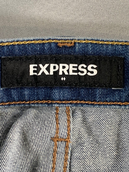 Express Skinny Hyper Stretch Jeans Womens 29x30 Dark Wash High Rise Denim Fit