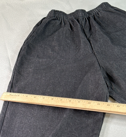 Pams Closet Pull On Pants Womens 20W Black Straight Leg Elastic Waist Casual