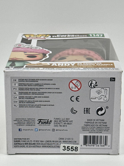 Funko Pop TV Parks And Recreation 1147 Andy Princess Rainbow Sparkle Vinyl White