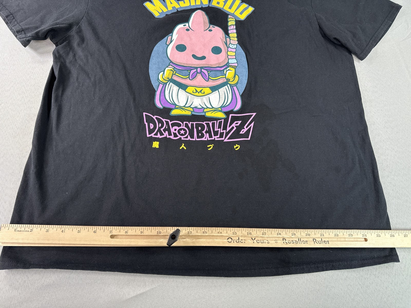 POP! TEES 2XL Majin Buu Dragon Ball Graphic Black 100% Cotton Short Sleeve