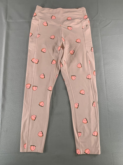 PINK Victoria's Secret Ultimate Leggings Womens Medium Yoga Pants Peach Print