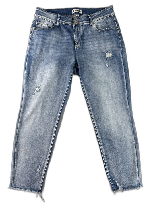 DISCLOSURE Light Wash Skinny Jeans 18W Cotton Blend Distressed Frayed