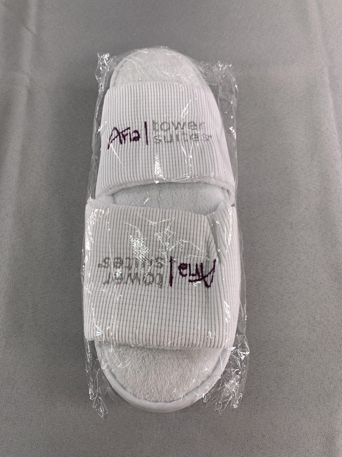 Aria Tower Suites Slippers One Size White Hotel Spa Open Toe Apparel Clothing