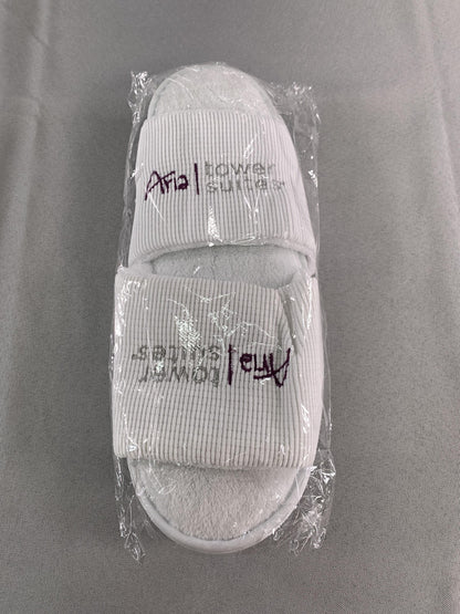 Aria Tower Suites Slippers One Size White Hotel Spa Open Toe Apparel Clothing