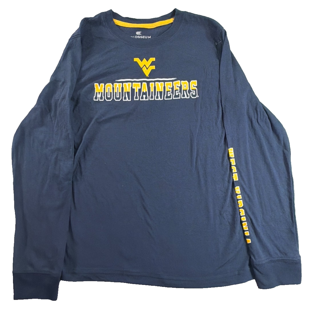 West Virginia Mountaineers Long Sleeve T-Shirt Youth L 16-18 Colosseum Navy WVU