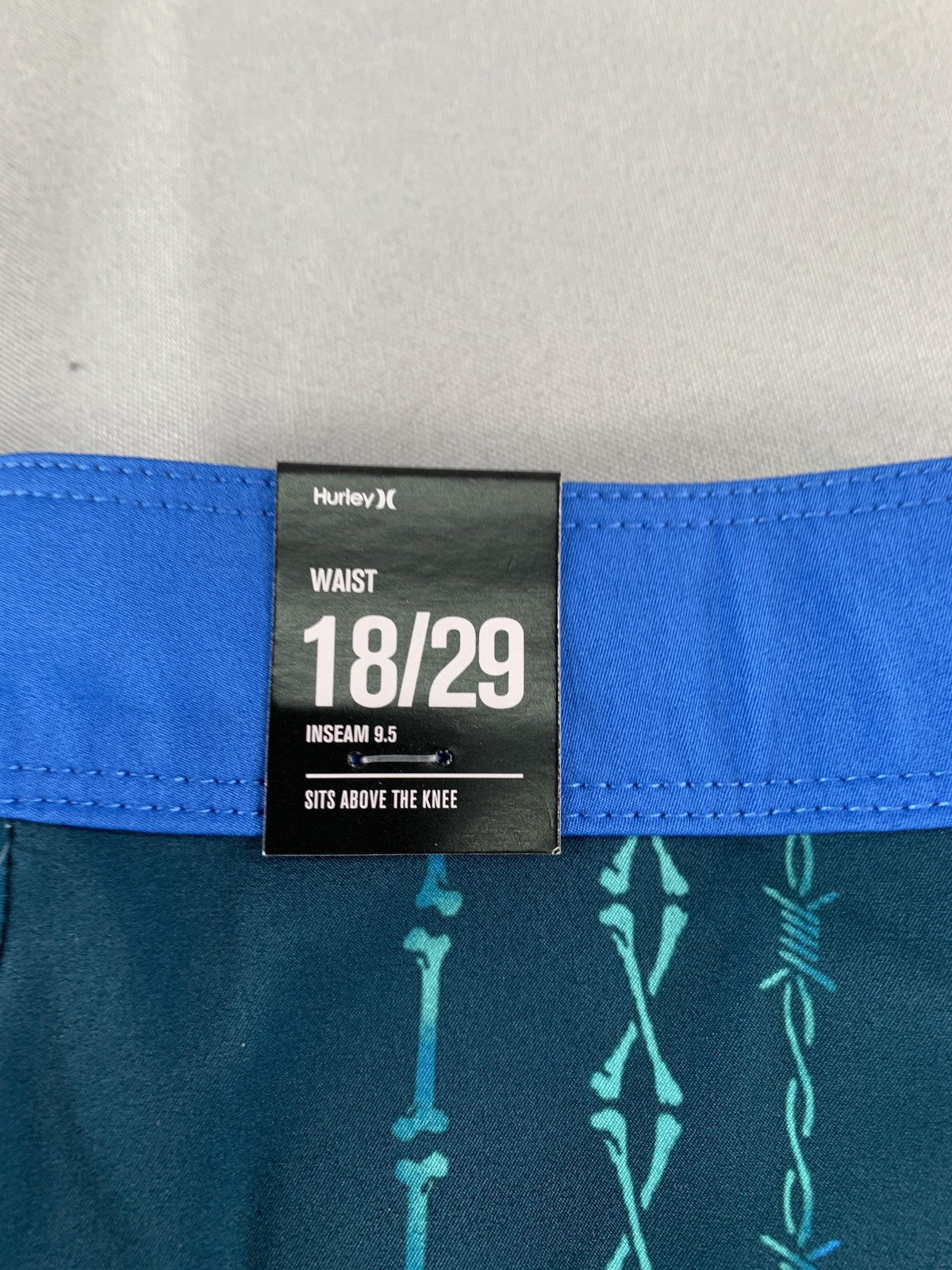 Hurley Boardshorts Boys 18/29 Midnight Teal Palm Tree Swim Trunks Drawstring on