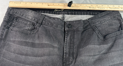 Seven7 Ankle Skinny Jeans Womens 22W Gray Grommet Frayed Hem Stretch Denim