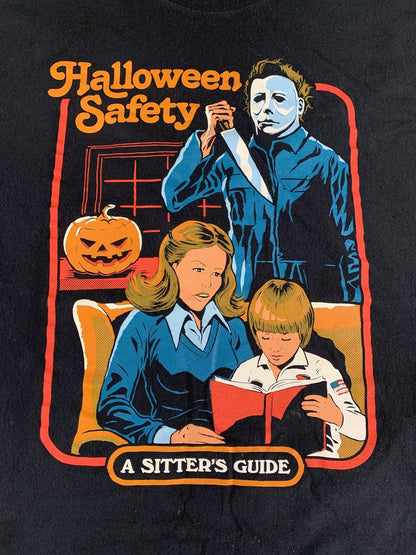 Halloween Safety Shirt Mens 2XL Michael Myers Babysitter Guide Horror Movie Tee