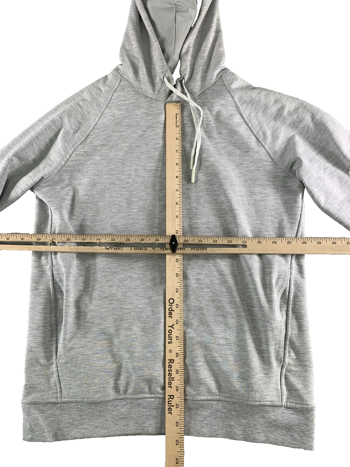 Lululemon City Sweat Pullover Hoodie Heather Gray Raglan Drawstring Athleisure