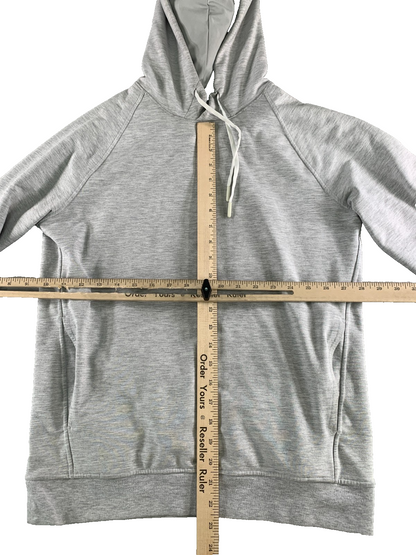 Lululemon City Sweat Pullover Hoodie Heather Gray Raglan Drawstring Athleisure